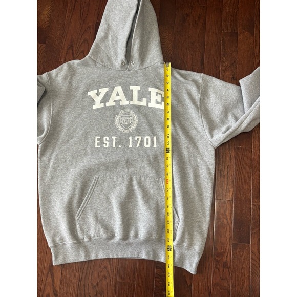 Yale Champion Hoodie Sweatshirt Large Gray Pullover Preppy VTG - Picture 4 of 5